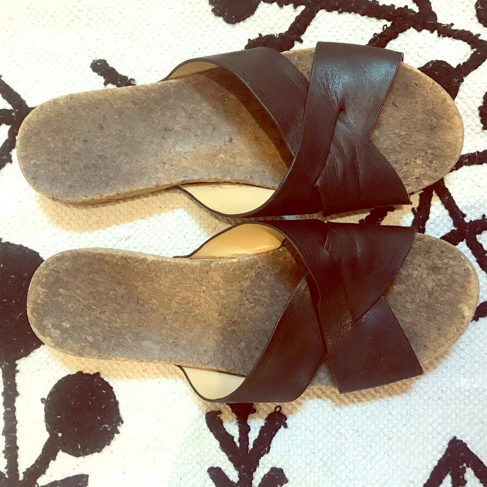 Leather Michael Kors cork sandals